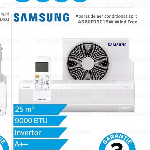SAMSUNG Aparat de aer condiționat split AR60F09C1BW Wind Free