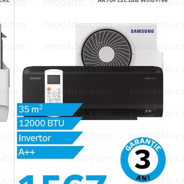 SAMSUNG Aparat de aer condiționat split AR70F12C1BB Wind Free