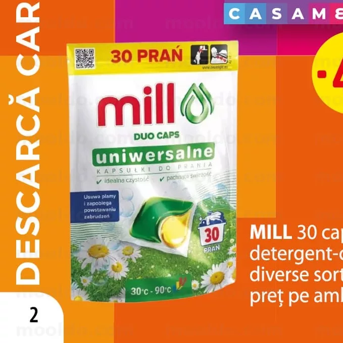 MILL 30 caps detergent-capsule diverse sortimente preț pe ambalaj