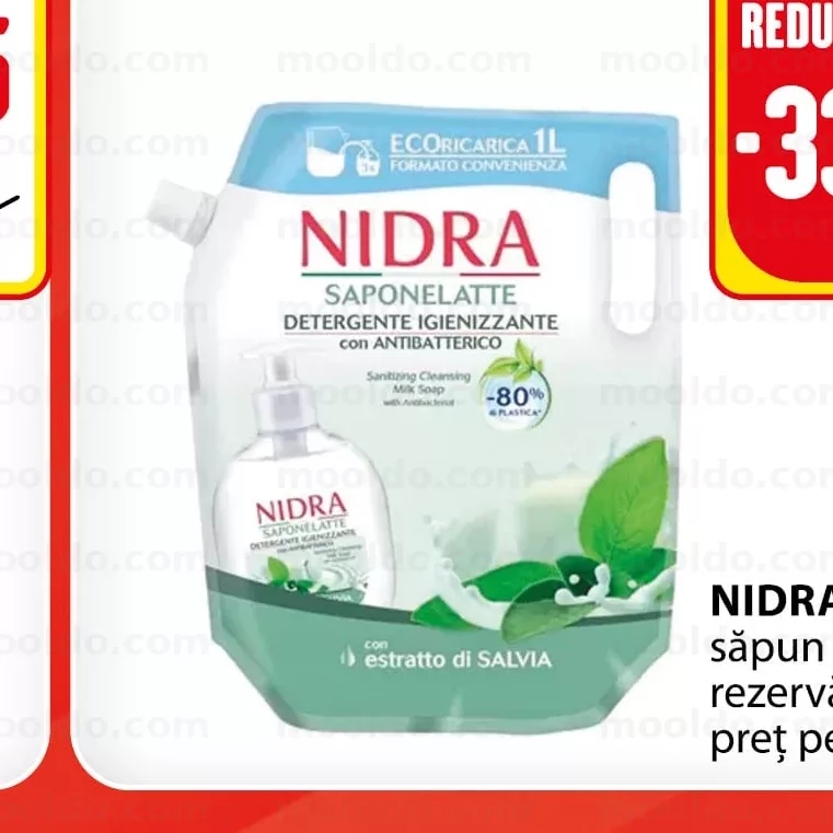 NIDRA 1 L săpun lichid antibacterian rezervă
