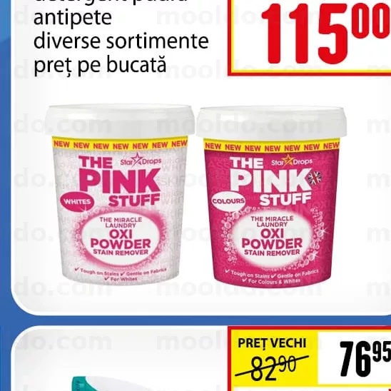 PINK STUFF 1 kg detergent pudră antipete diverse sortimente