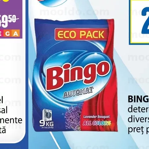BINGO 9 kg detergent automat diverse sortimente