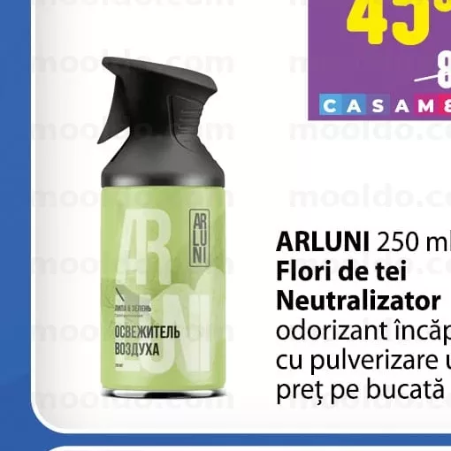 ARLUNI 250 ml Neutralizator de mirosuri de cameră cu pulverizare uscată