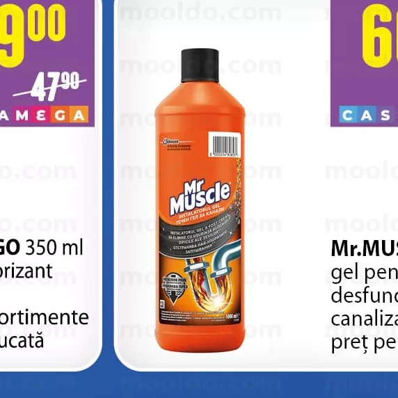 Mr.MUSCLE 1 L gel pentru desfundare țevi canalizare