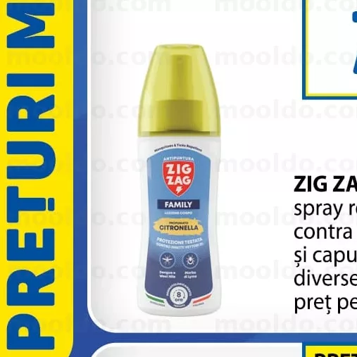 ZIG ZAG 100 ml spray repelent contra țânțari și capuse diverse sortimente