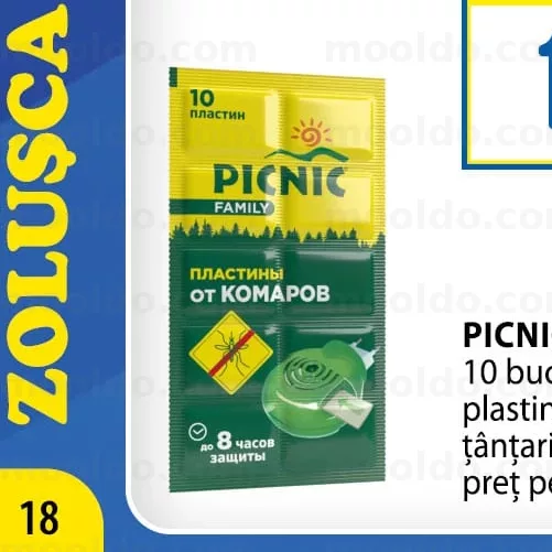 PICNIC Family 10 buc plastine contra țânțari