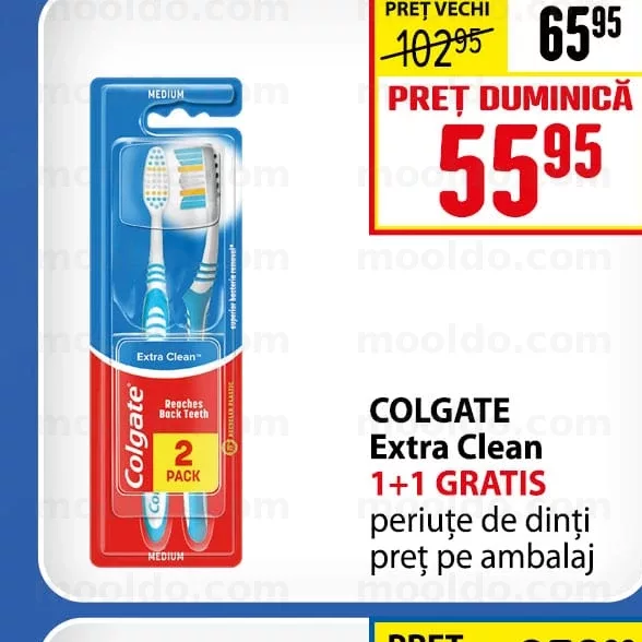 COLGATE Extra Clean 1+1 GRATIS periuțe de dinți