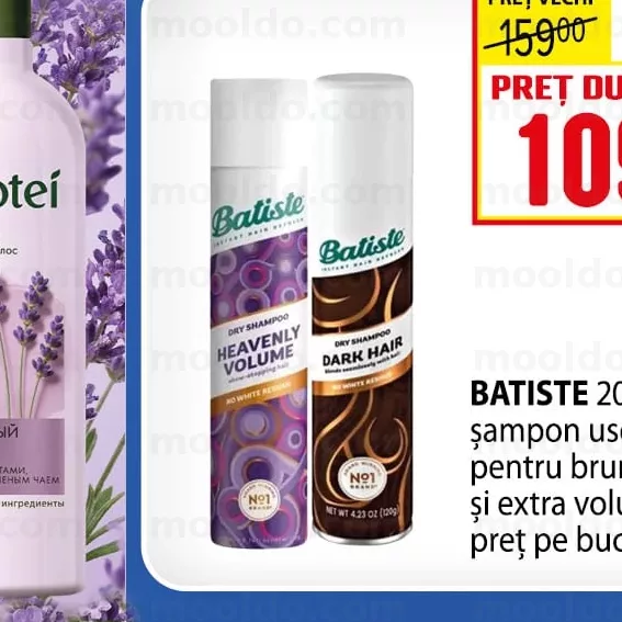 BATISTE 200 ml șampon uscat pentru brunete și extra volum