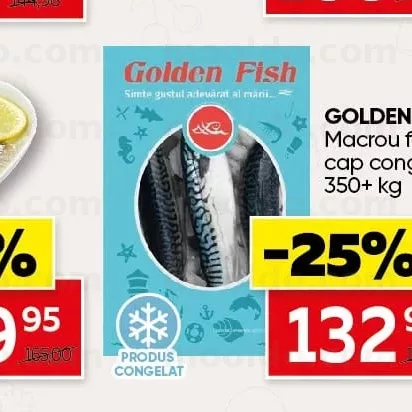 GOLDEN FISH Макрель без головы замороженная 350+ кг