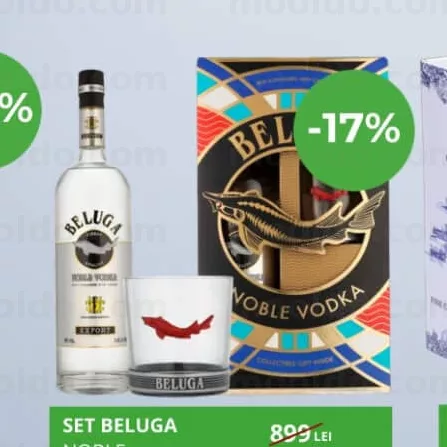 SET BELUGA NOBLE VODCA 0.7L + 1PH