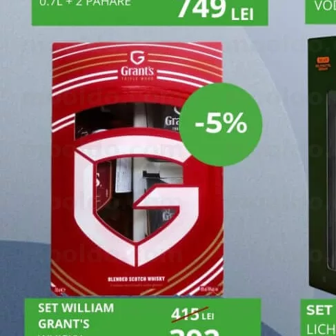 SET WILLIAM GRANT'S WHISKY 0.7L + 2 PAHARE