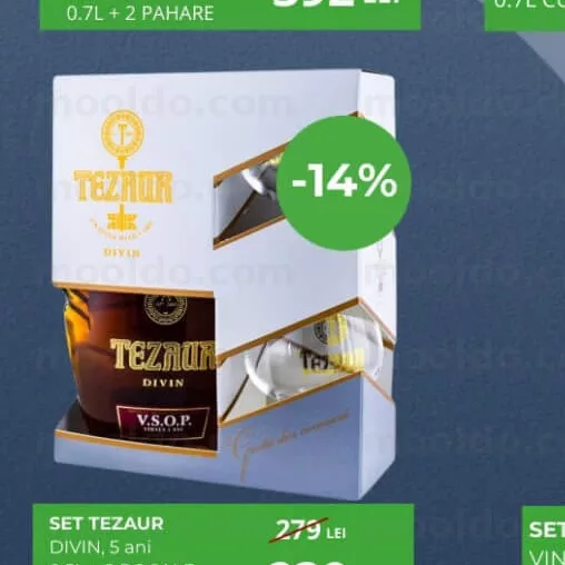 SET TEZAUR DIVIN, 5 ani 0.5L + 2 POCALE