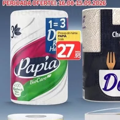 Prosop din hârtie PAPIA 1 rolă