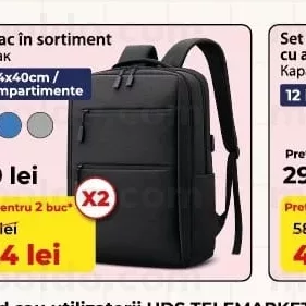 Rucsac in sortiment 30x14x40cm / 4 compartimente
