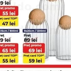 Borcan cu capac sticlă 3x10cm / 500ml