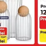 Borcan cu capac sticlă 3x20cm / 1200ml