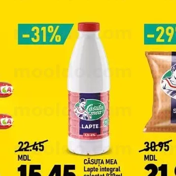 CĂSUȚA MEA Lapte integral selectat 930ml