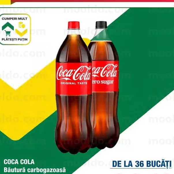 COCA COLA Băutură carbogazoasă răcoritoare Original / Zero 1,75 L