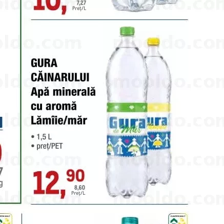 GURA CĂINARULUI Apă minerală cu aromă Lămîie/măr 1,5 L