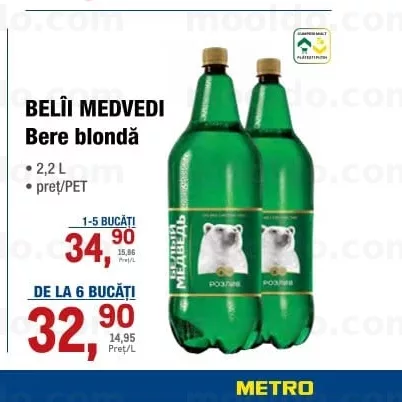 BELÎI MEDVEDI Bere blondă 2,2 L