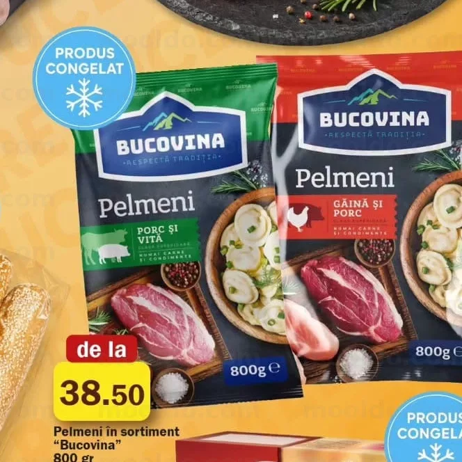 Pelmeni în sortiment "Bucovina" 800 gr