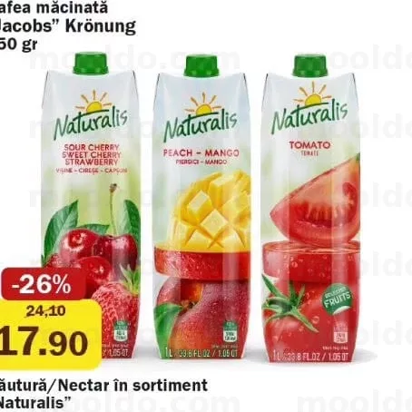 Băutură/Nectar în sortiment "Naturalis" 1 L
