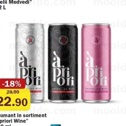 Spumant în sortiment "Apriori Wine" 250 ml
