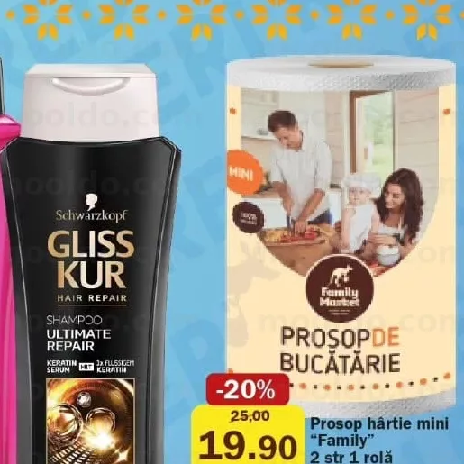 Prosop hârtie mini "Family" 2 str 1 rolă