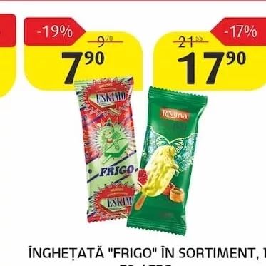 ÎNGHEȚATĂ "FRIGO" ÎN SORTIMENT, 1 70 / 75G.