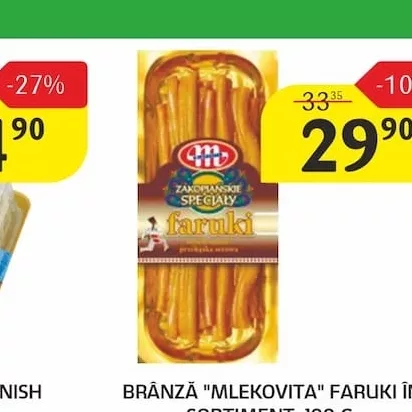 BRÂNZĂ "MLEKOVITA" FARUKI ÎN SORTIMENT, 100 G.