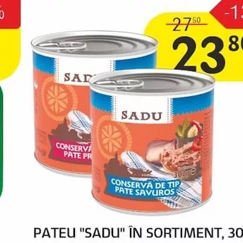 PATEU "SADU" ÎN SORTIMENT, 300 G.