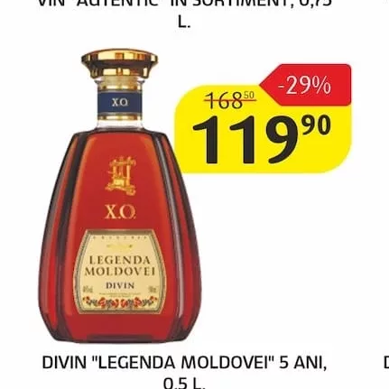 DIVIN "LEGENDA MOLDOVEI" 5 ANI, 0,5 L