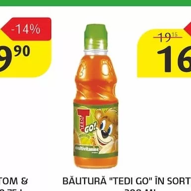 BĂUTURĂ "TEDI GO" ÎN SORTIMENT, 300 ML.