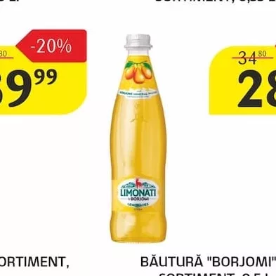 BĂUTURĂ "BORJOMI" ÎN SORTIMENT, 0,5 L.