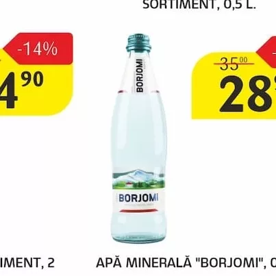 APĂ MINERALĂ "BORJOMI", 0,5 L.