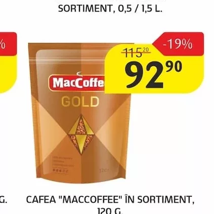 CAFEA "MACCOFFEE" ÎN SORTIMENT, 120 G.