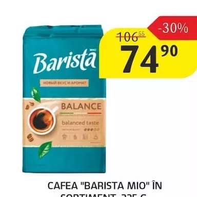 CAFEA "BARISTA MIO" ÎN SORTIMENT, 225 G.