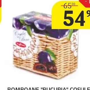 BOMBOANE "BUCURIA" COȘULEȚ CU PRUNE, 200 G.