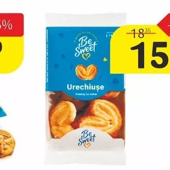 BISCUITI "BE SWEET" URECHIUȘE, 150 G.