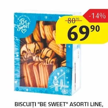 BISCUITI "BE SWEET" ASORTI LINE, 750 G.