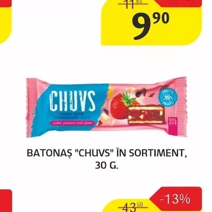 BATONAȘ "CHUVS" ÎN SORTIMENT, 30 G.