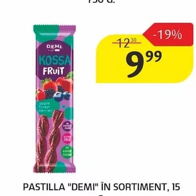 PASTILĂ "DEMI" ÎN SORTIMENT, 15 G.