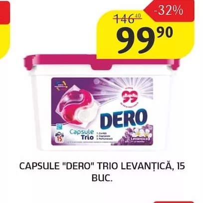 CAPSULE "DERO" TRIO LEVĂNȚICĂ, 15 BUC.
