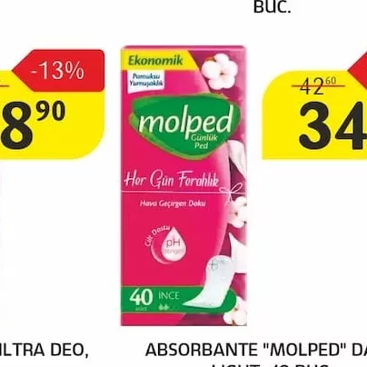 ABSORBANTE "MOLPED" DAILY LIGHT, 40 BUC.