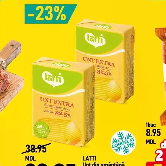 Unt din smântână dulce LATTI Extra 82.5% 180g
