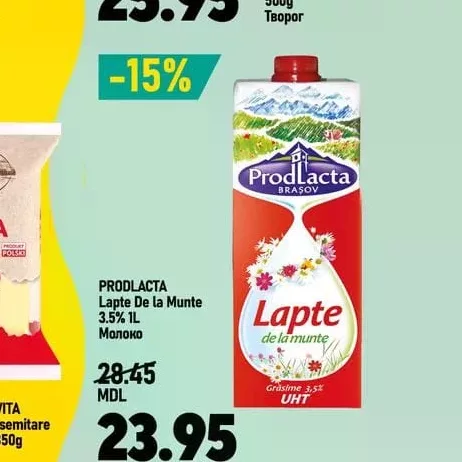 PRODLACTA Lapte De La Munte 3.5% 1L
