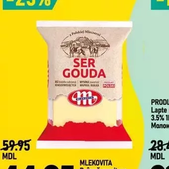 MLEKOVITA Brânză semitare Gouda 350g