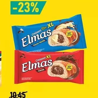 ELMAS Croissant Max cacao și vanilie/cacao 80g