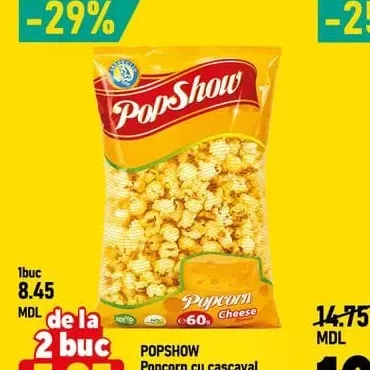 POPSHOW Popcorn cu cașcaval 60g