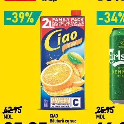 CIAO Băutură cu suc Multifruct/de Portocale 2L